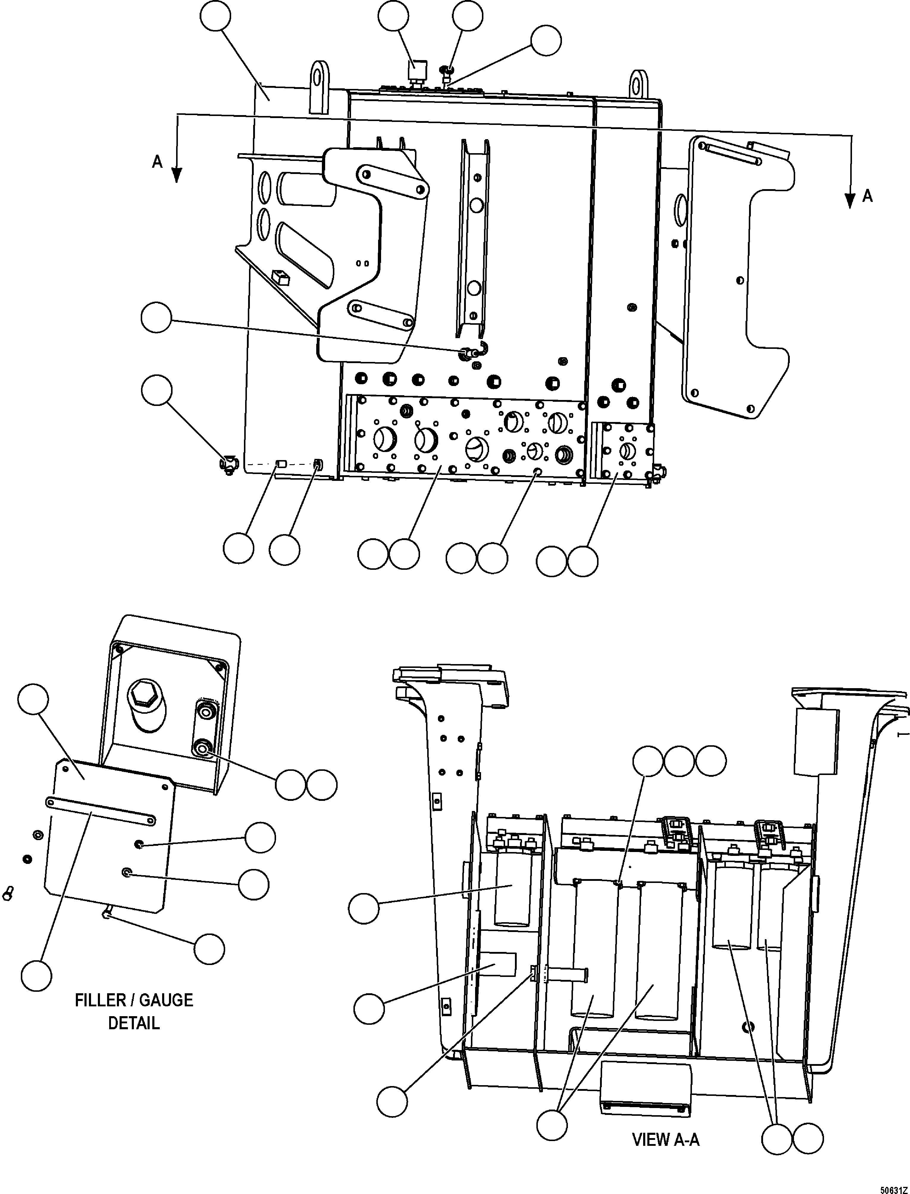 HYDRAULIC TANK ASSEMBLY (SEE INDEX) EM8466 KOMATSU