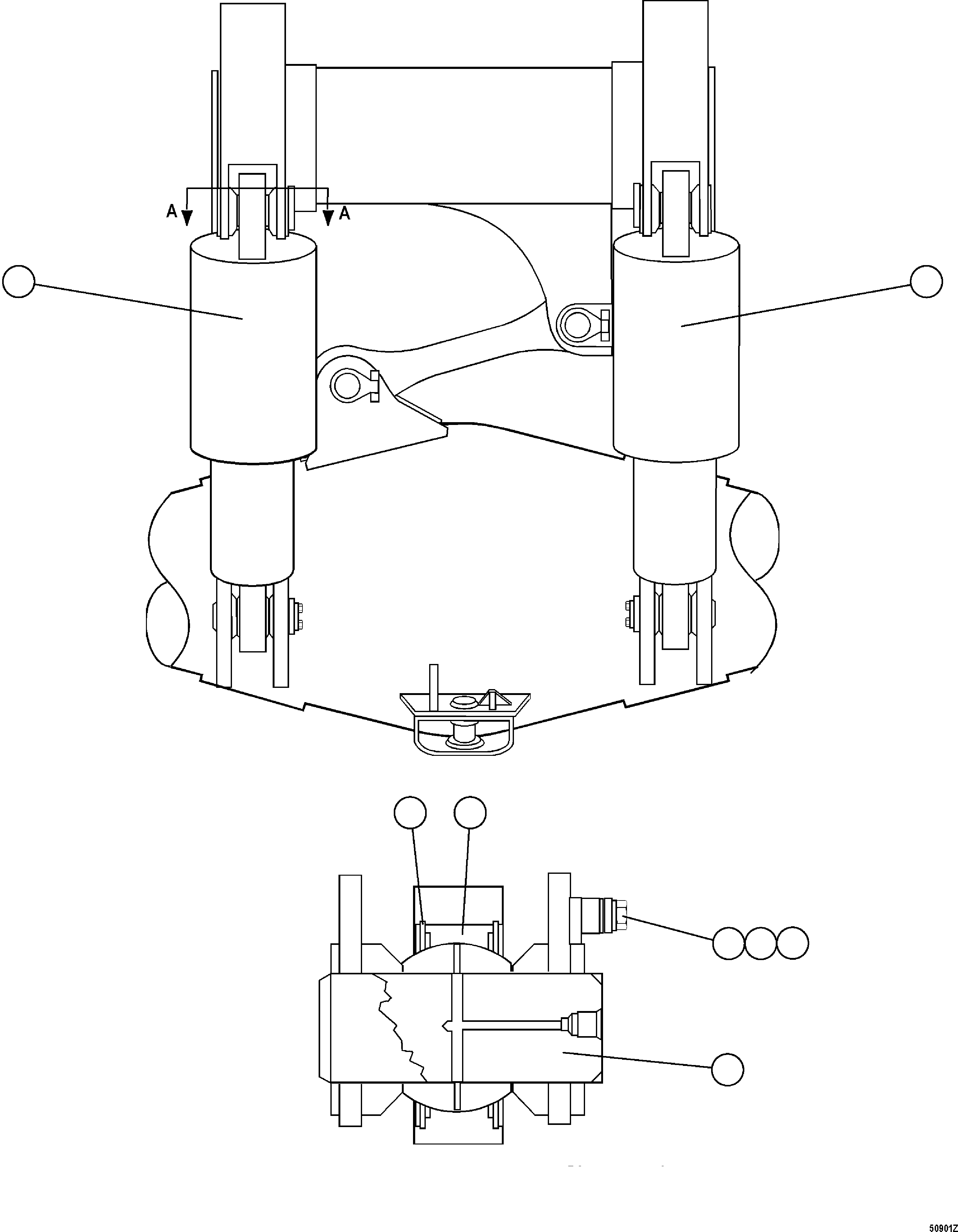 CYLINDER,R.H. (EM6652) KOMATSU