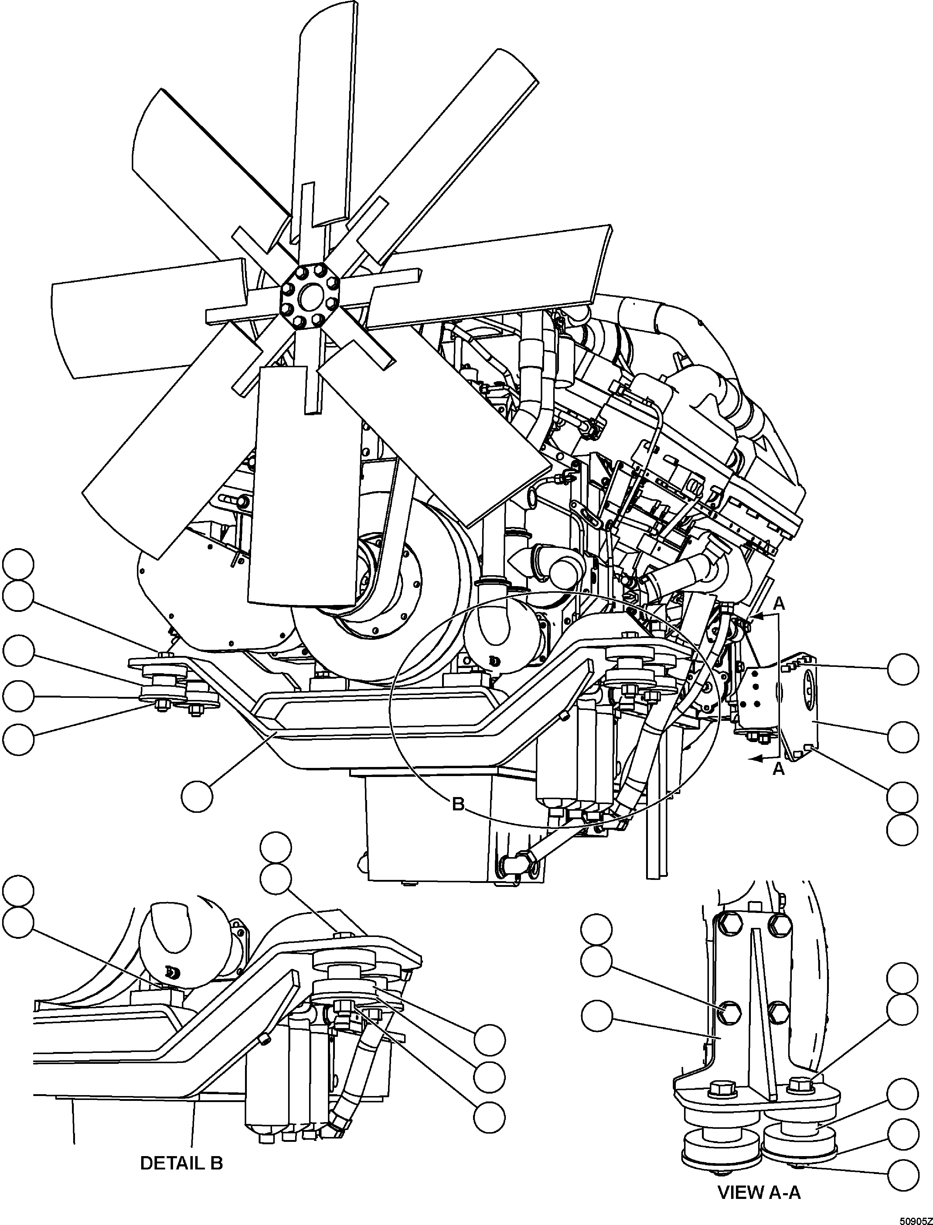 MOUNT, ENGINE - RH REAR EM3317 KOMATSU