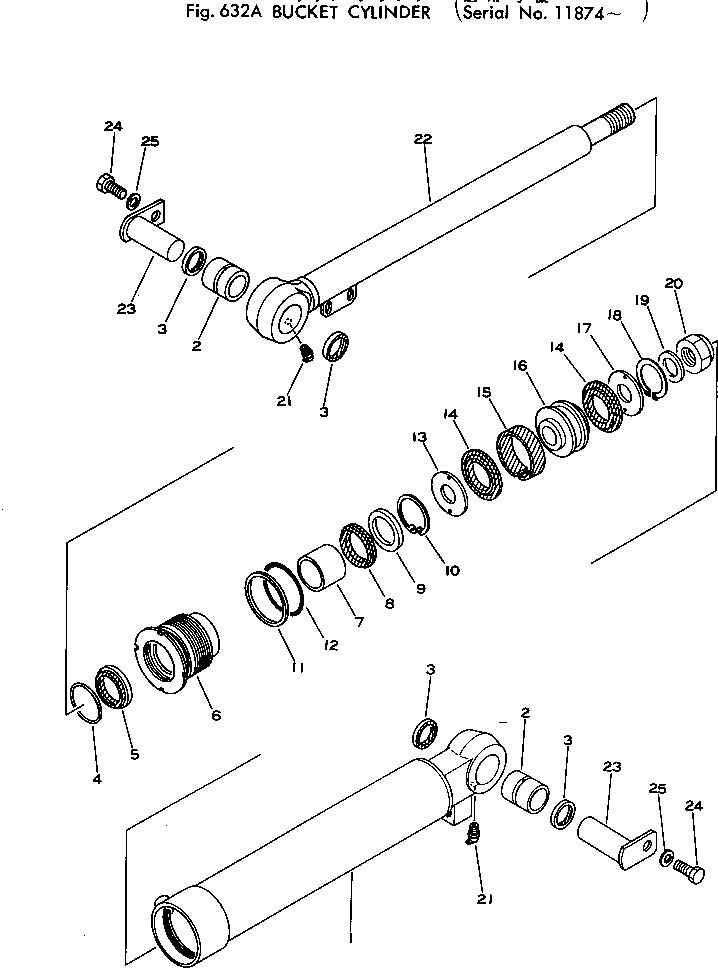 CYLINDER ASS'Y,BUCKET 707-00-10122 KOMATSU