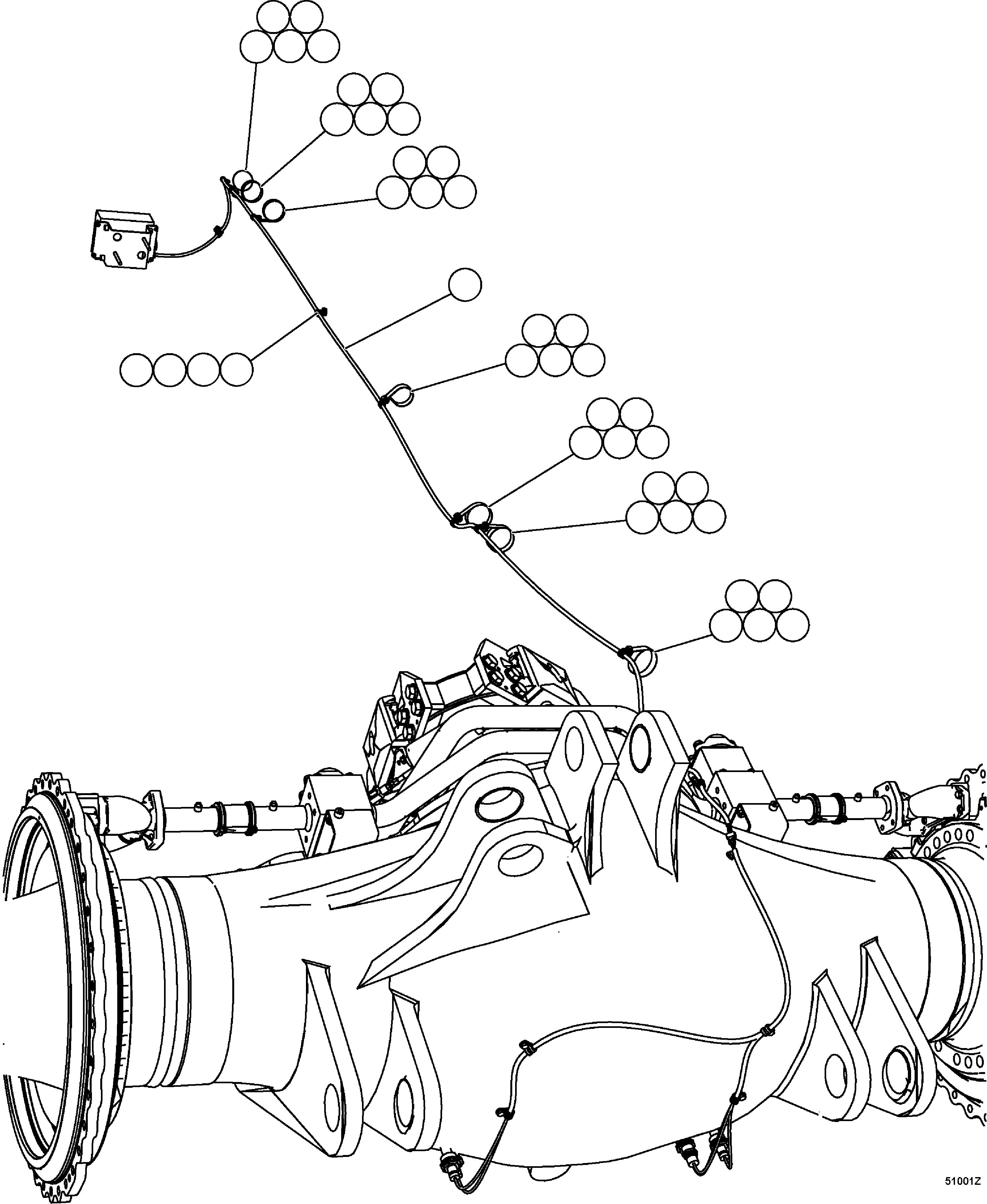 HARNESS, REAR AXLE HEATER/JUNCTION BOX EM6876 KOMATSU