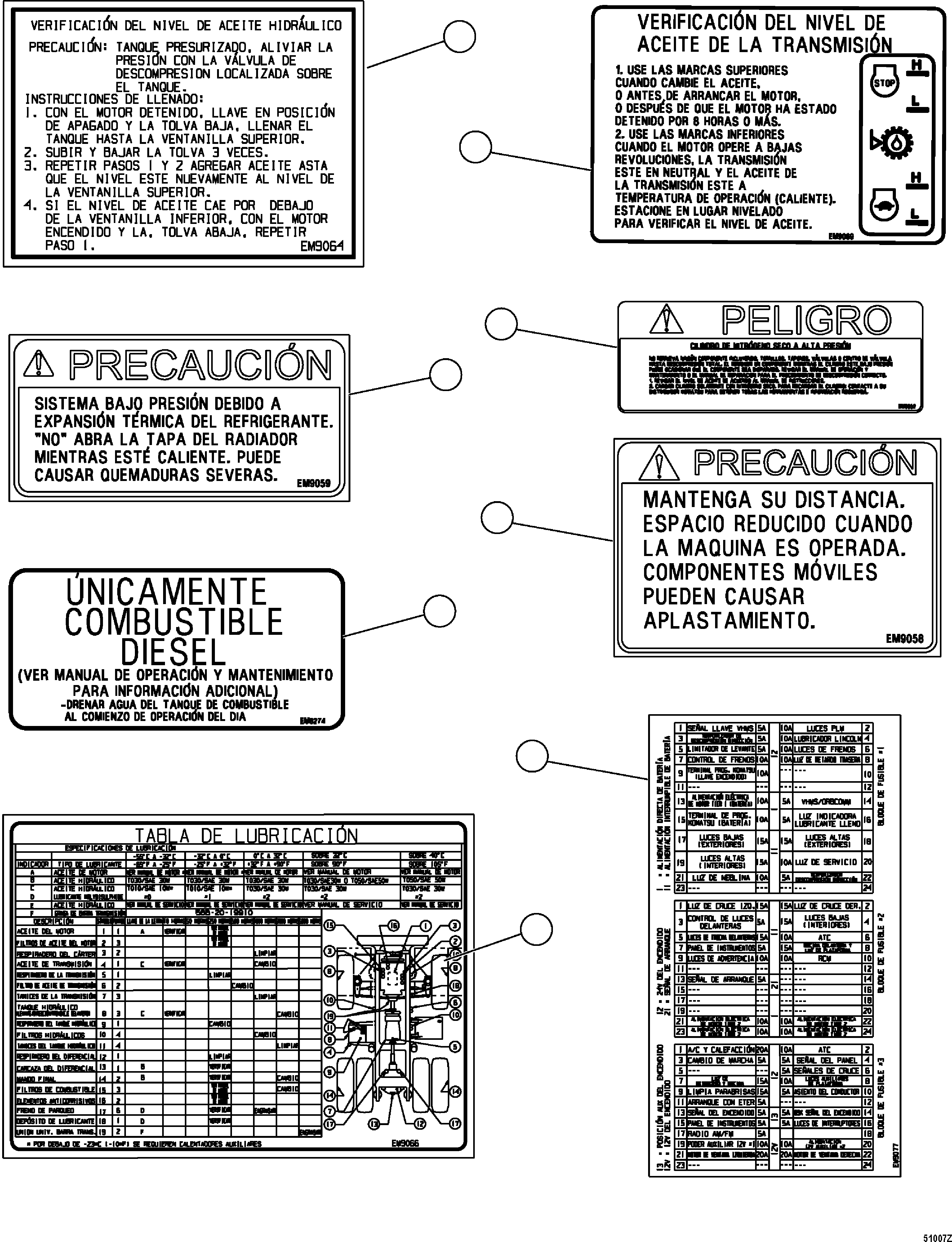 DECAL, COOLING SYSTEM EM9059 KOMATSU
