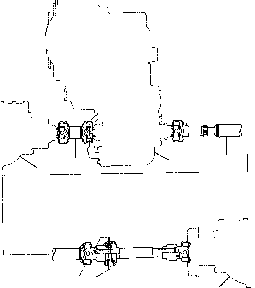 SHAFT, HANGER BEARING TO FRONT AXLE 1104 274 C1 KOMATSU