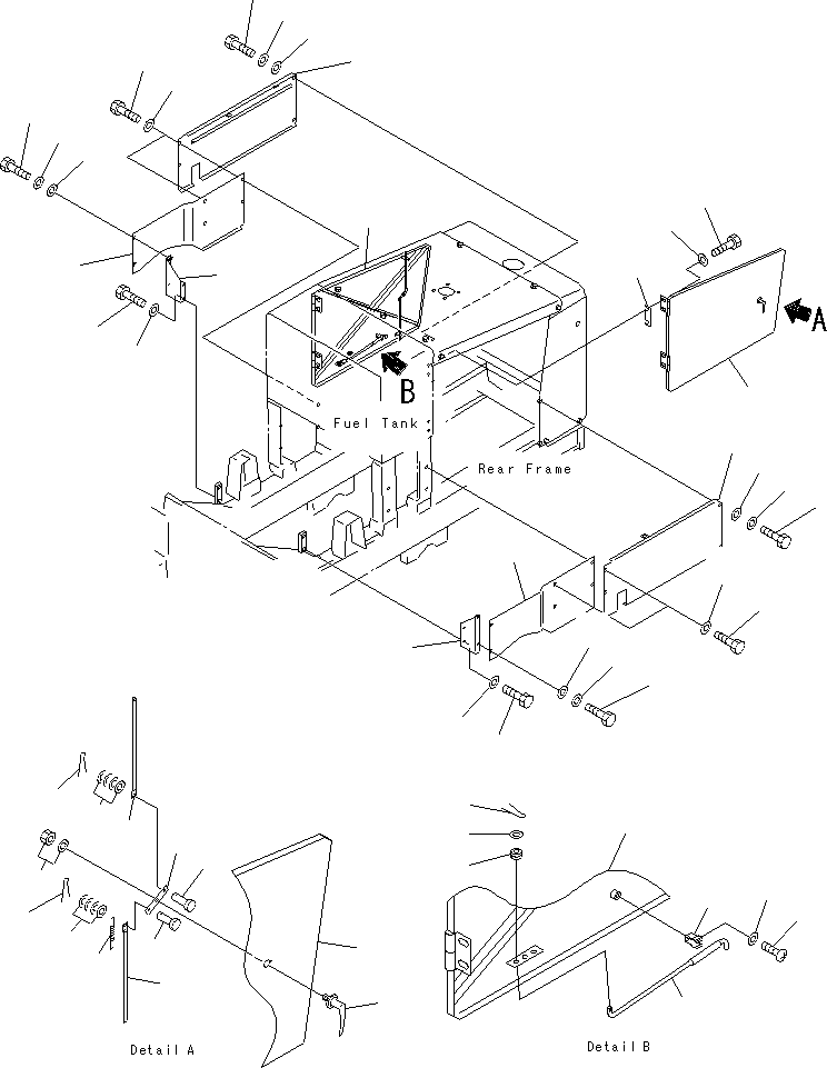 LOWER PLATE, R.H 23A-54-16170 KOMATSU