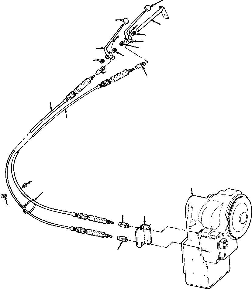 CABLE, TRANSMISSION CONTROL 1023 208 C1 KOMATSU