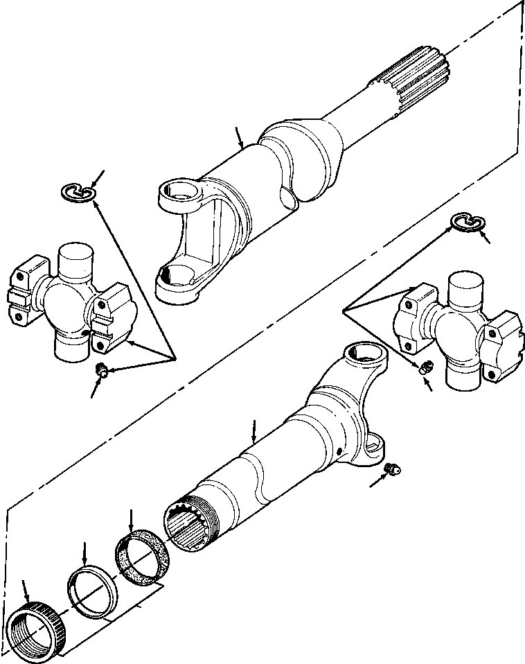 DRIVE SHAFT ASSEMBLY, TRANSMISSION TO 1216 059 H92 KOMATSU