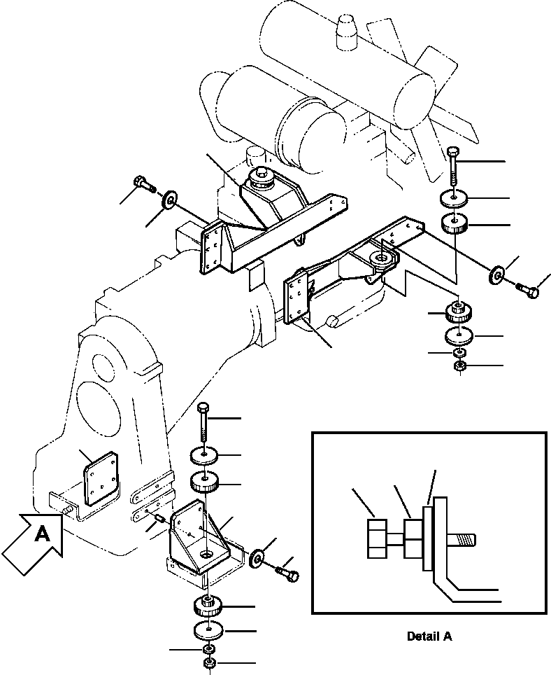 SUPPORT, ENGINE MOUNTING - R.H 423-01-A1340 KOMATSU