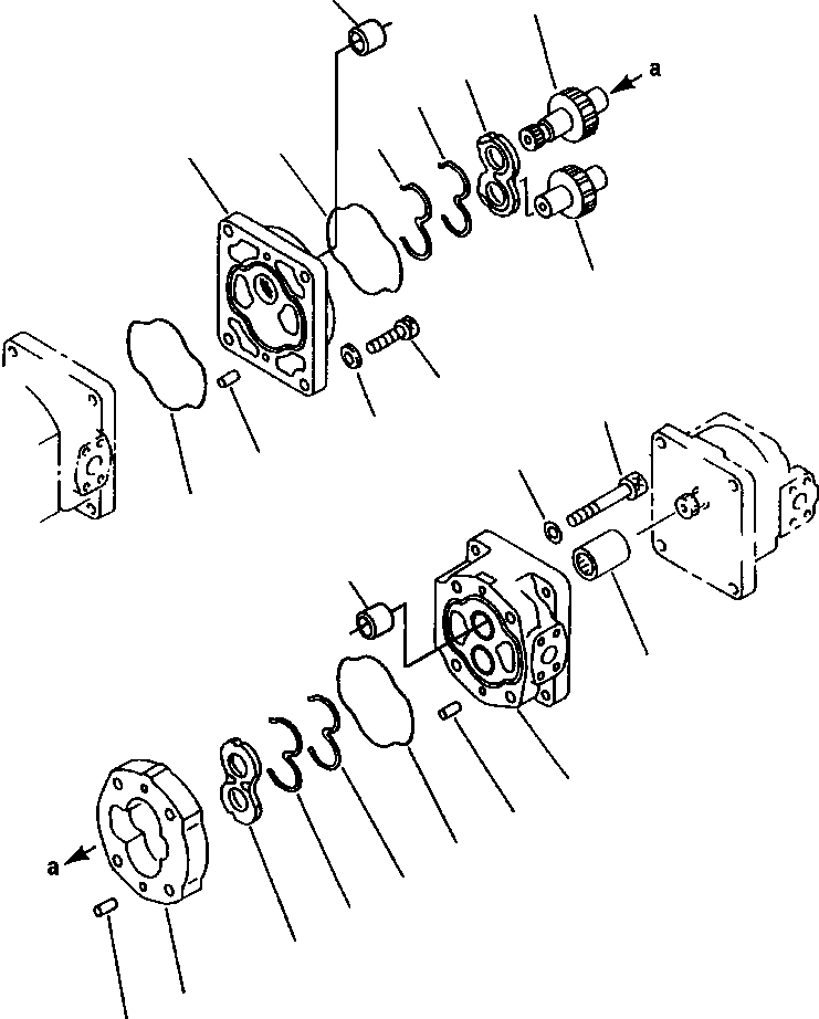 PUMP ASSEMBLY, LOADER AND STEERING - SAR 50 705-34-34340 KOMATSU