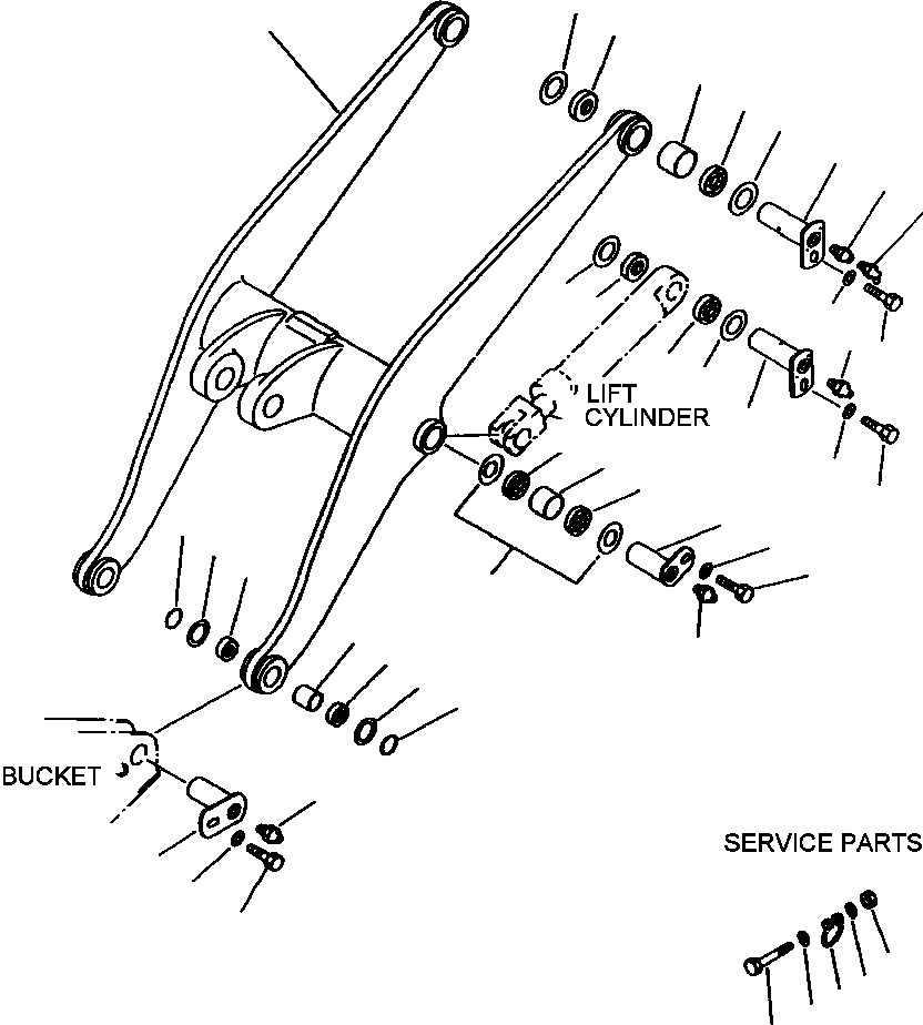 LIFT ARM ASSEMBLY, THREE-SPOOL CONTROL VALVE 424-877-1351 KOMATSU