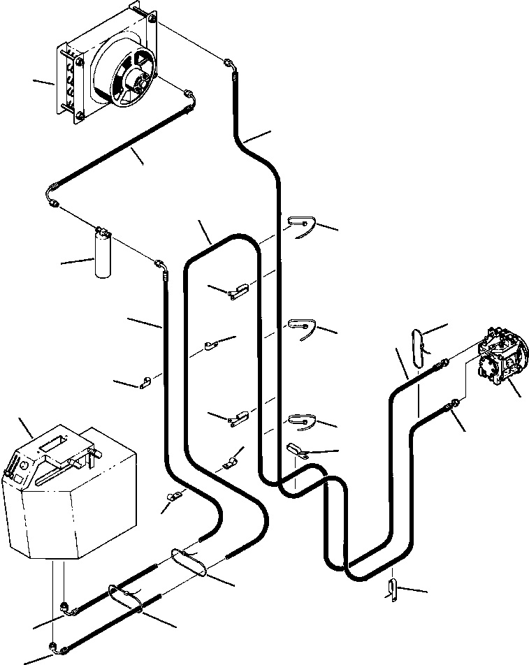 HOSE - RECEIVER TANK TO AIR CONDITIONER UNIT 421-963-1370 KOMATSU