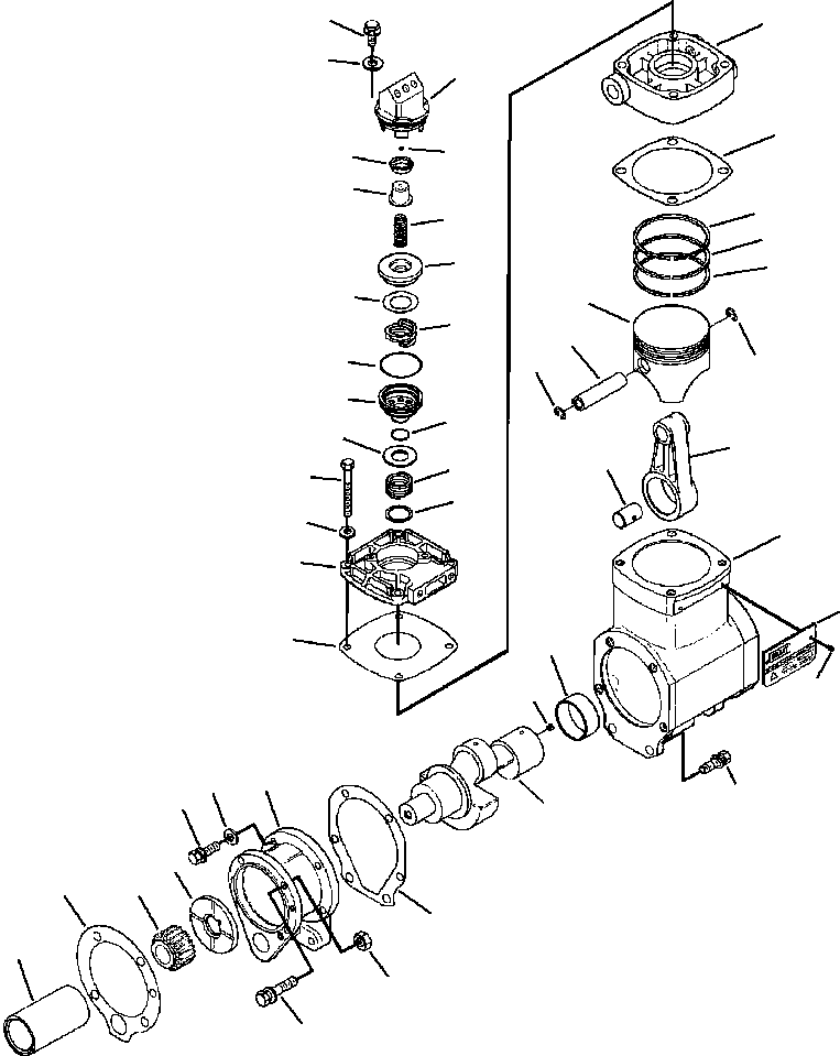 CRANKSHAFT, AIR COMPRESSOR 1237 918 H91 KOMATSU