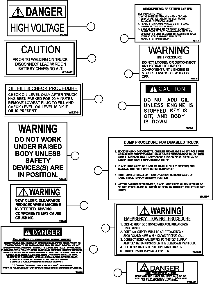 DECAL, WELDING CAUTION (REAR HATCH COVER & OUTSIDE WB3372 KOMATSU