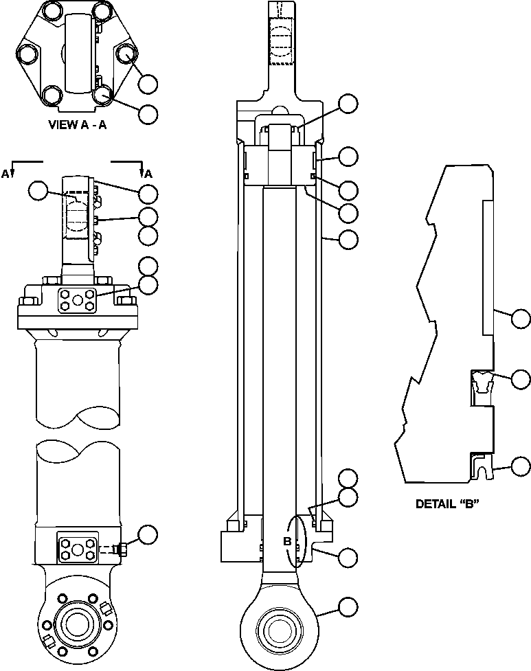 NOTE: (1) INCLUDED IN AK4763 STEERING CYLINDER REBUILD KIT. AK4763 KOMATSU