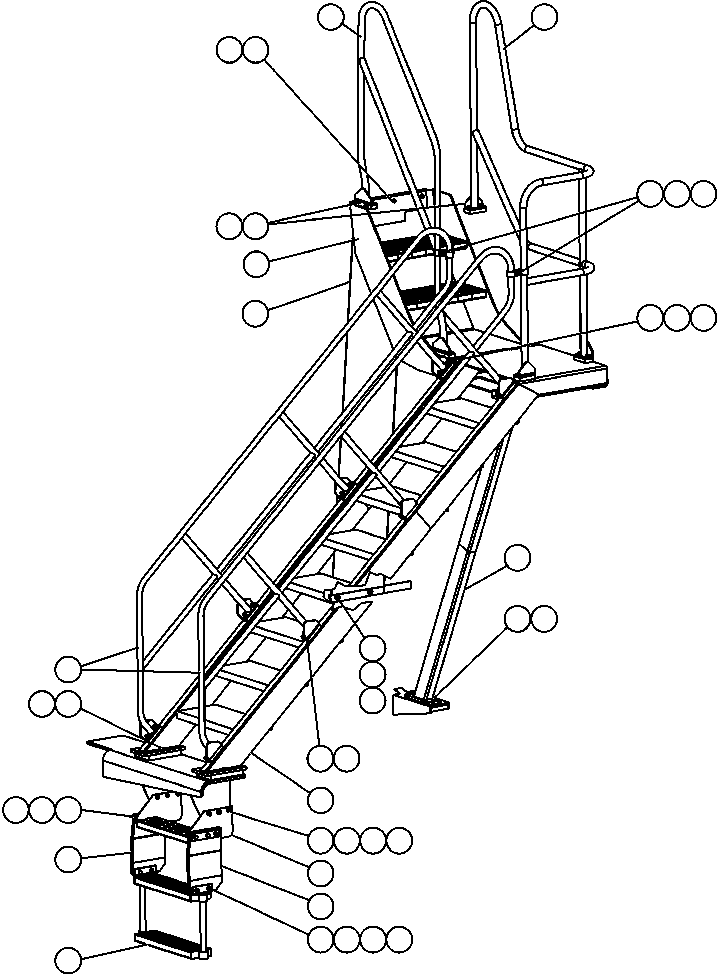 HANDRAIL, LEFT DECK LADDER - INSIDE EM3377 KOMATSU