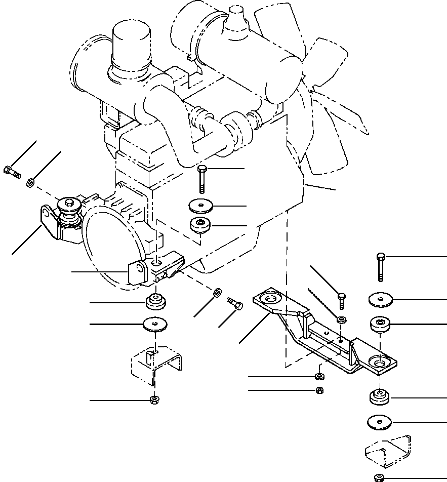 SUPPORT, LH - FRONT ENGINE MOUNT 425-01-11650 KOMATSU