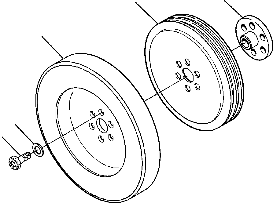 PULLEY, CRANKSHAFT - w/2 GROOVE V-DRIVE 1295 845 H1 KOMATSU