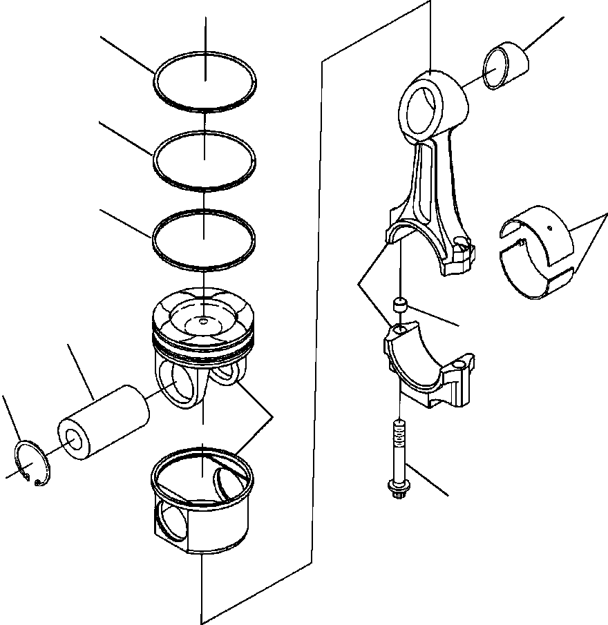 ROD, ENGINE CONNECTING 1307 409 H91 KOMATSU