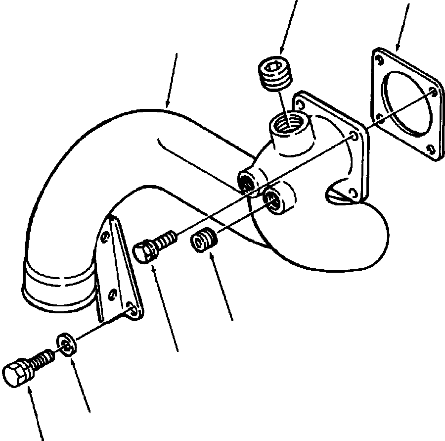 CONNECTION, WATER INLET 1307 536 H1 KOMATSU