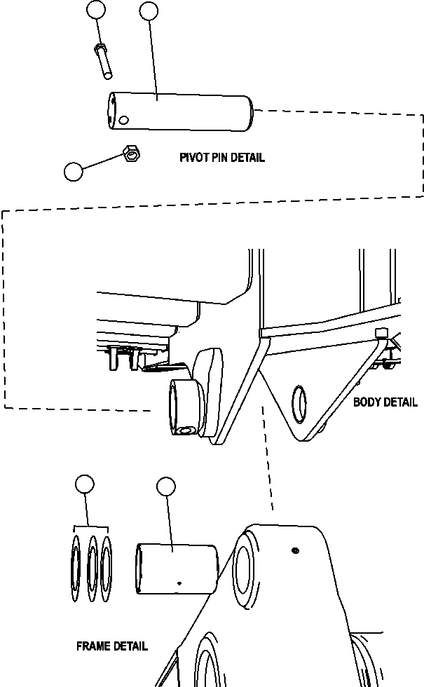 NOTE: (1) INCLUDED IN AK4471 BODY PIVOT PIN KIT. AK4471 KOMATSU