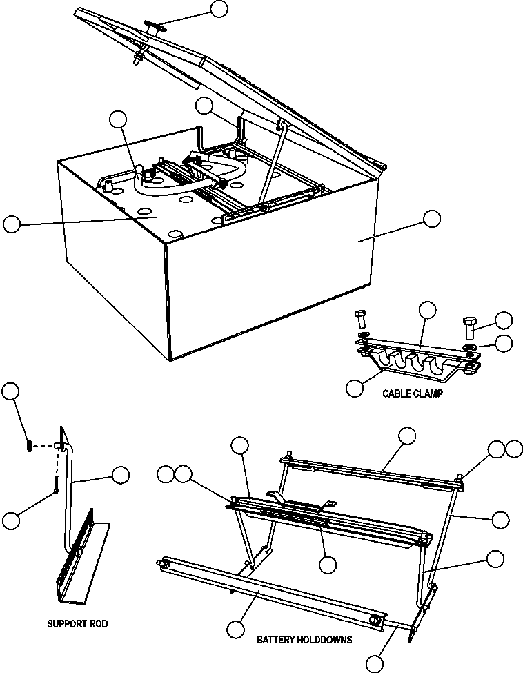 BOX, BATTERY - L.H. EM7249 KOMATSU
