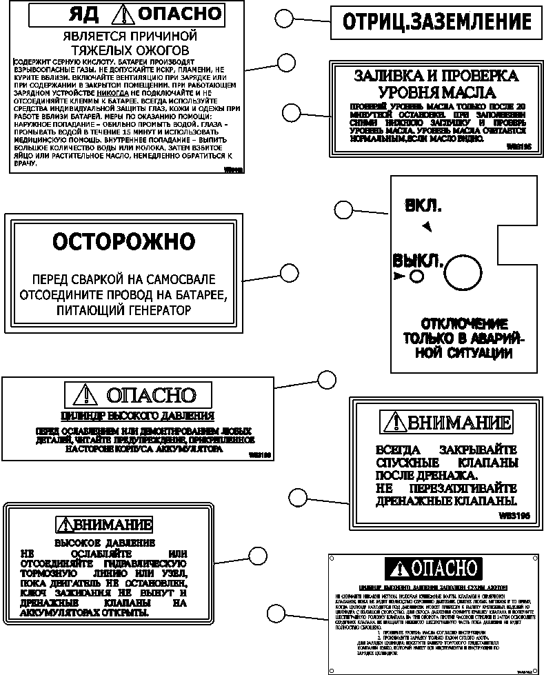 DECAL, WARNING WB3196 KOMATSU