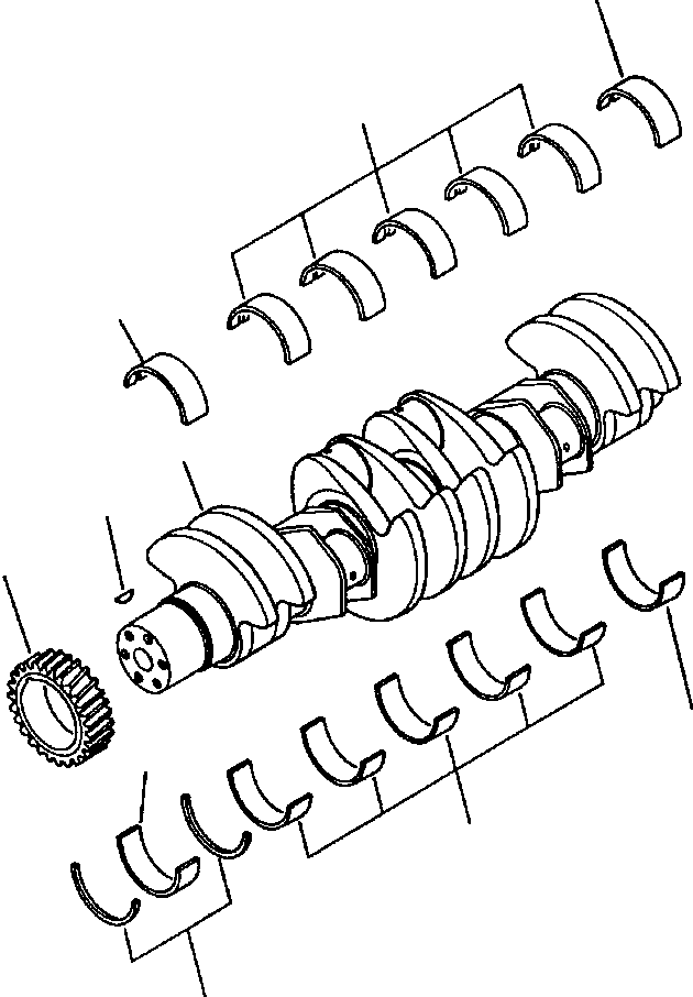CRANKSHAFT ASSEMBLY 1239 102 H91 KOMATSU