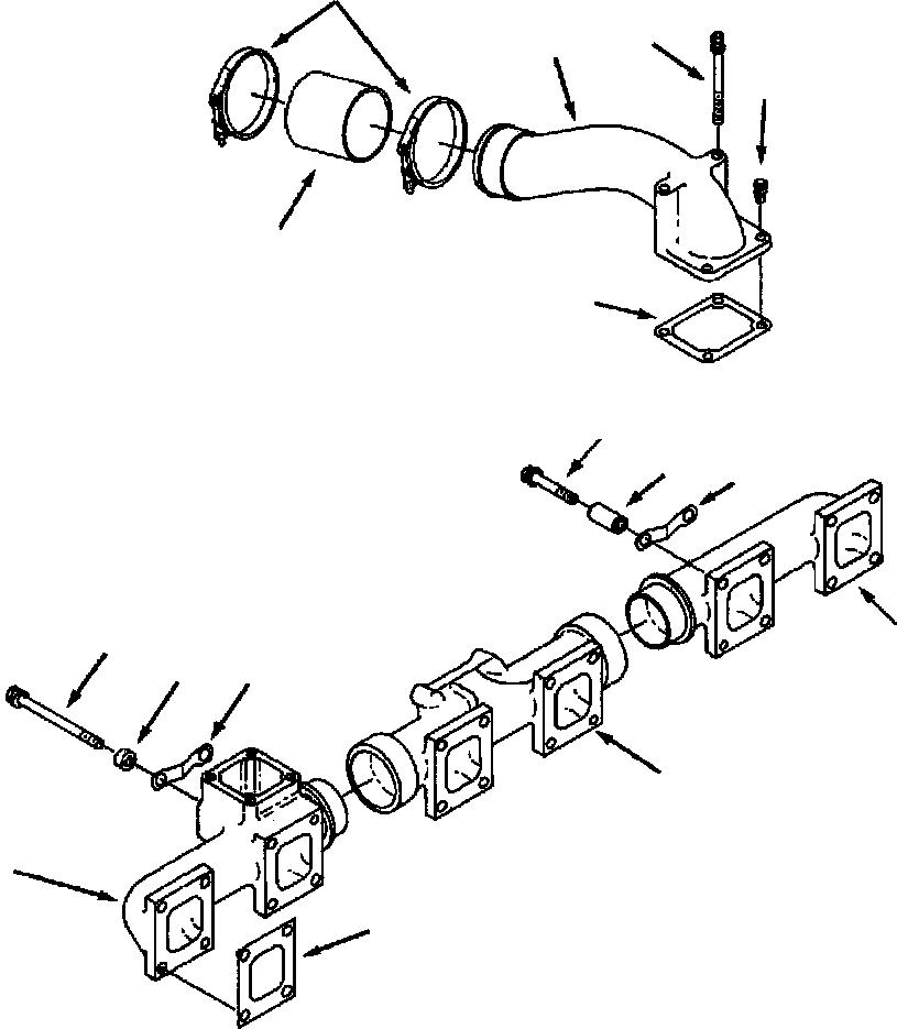 MANIFOLD, EXHAUST 1295 977 H1 KOMATSU