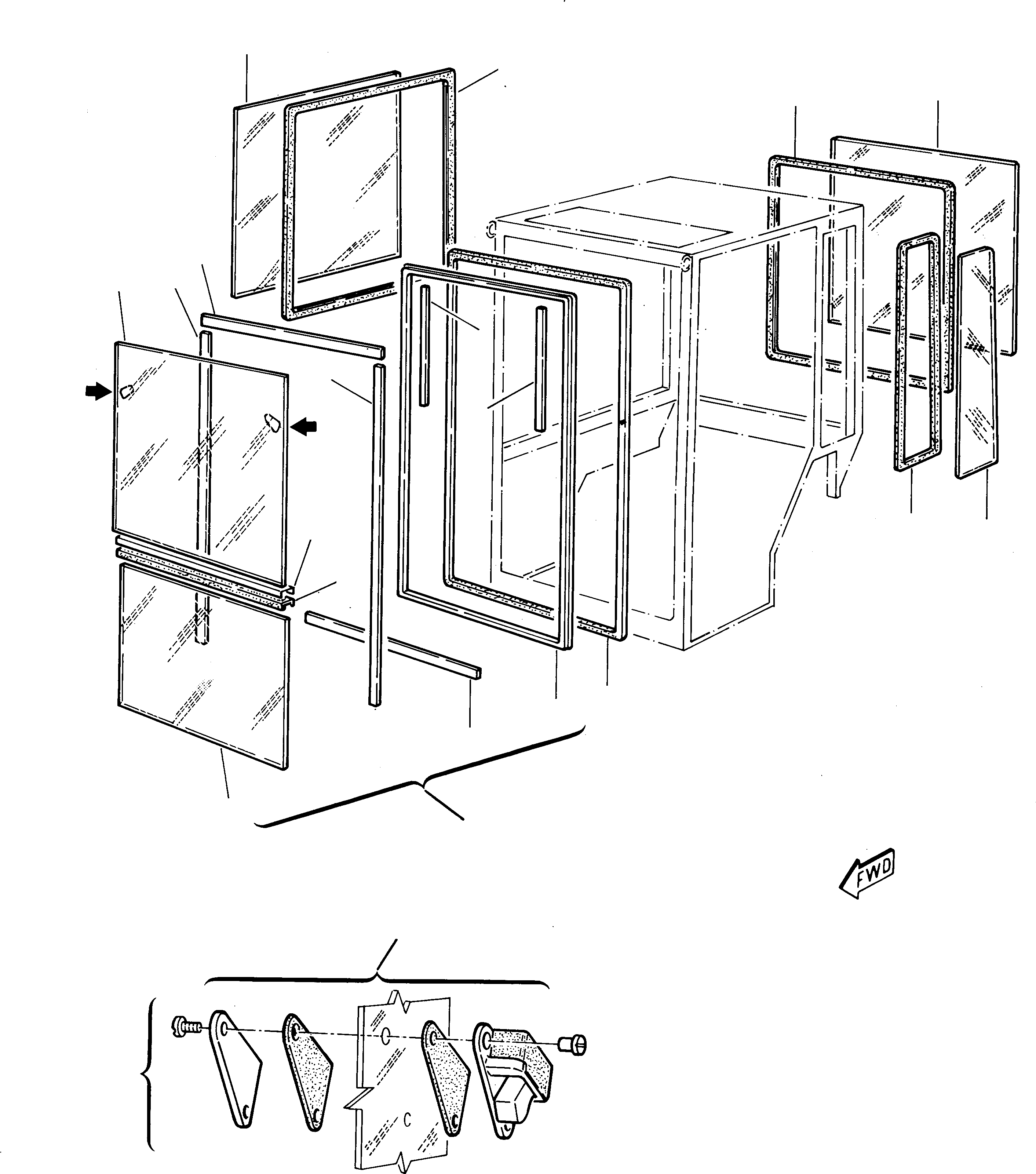 FRONT GLASS-WINDOW MOVABLE 816024441 KOMATSU