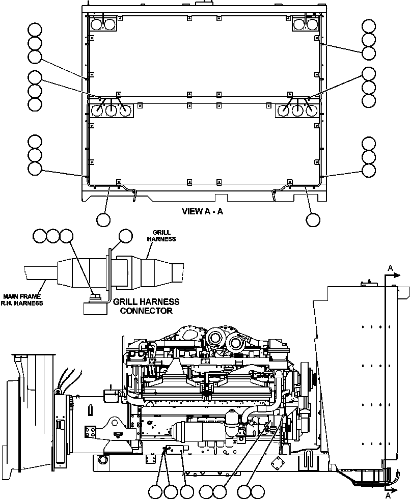 HARNESS, GRILLE - L.H. EJ6470 KOMATSU