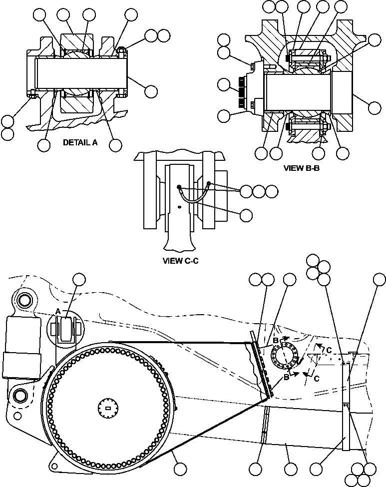 NOTE: (1) INCLUDED IN AK5000 DRIVE PIN KIT. AK5000 KOMATSU