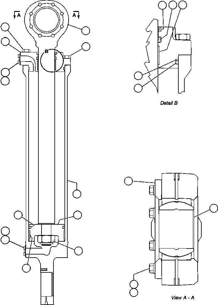 NOTE: (1) INCLUDED IN AK4307 STEERING CYLINDER REBUILD KIT. AK4307 KOMATSU