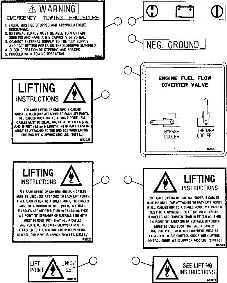 DECAL, ENGINE FUEL COOLER (R.H. FRAME IN FRONT WB2765 KOMATSU