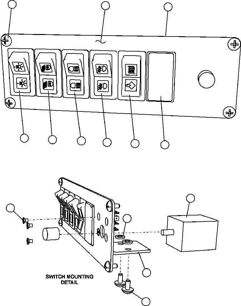 SWITCH, ROCKER (FOG LIGHT) PC1496 KOMATSU