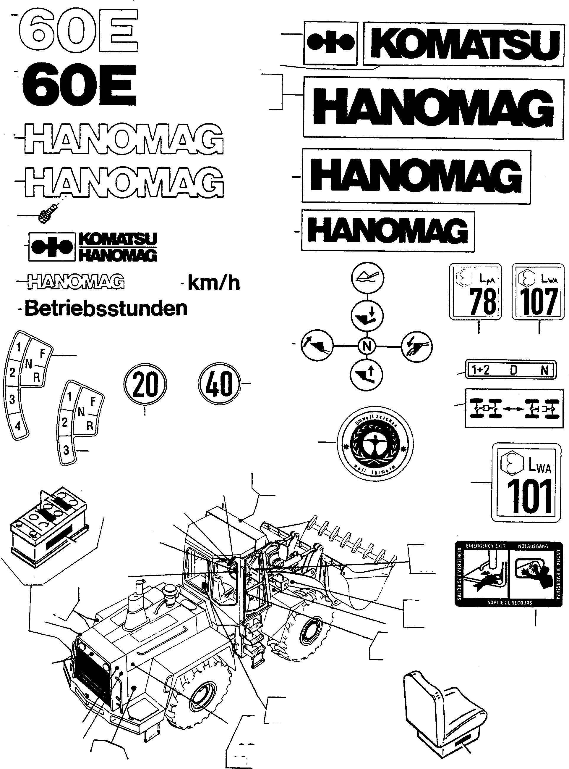 CHARACTERS 3095436M1 KOMATSU