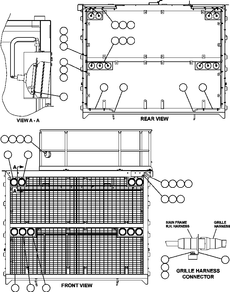 HARNESS, GRILLE - R.H. EM3429 KOMATSU