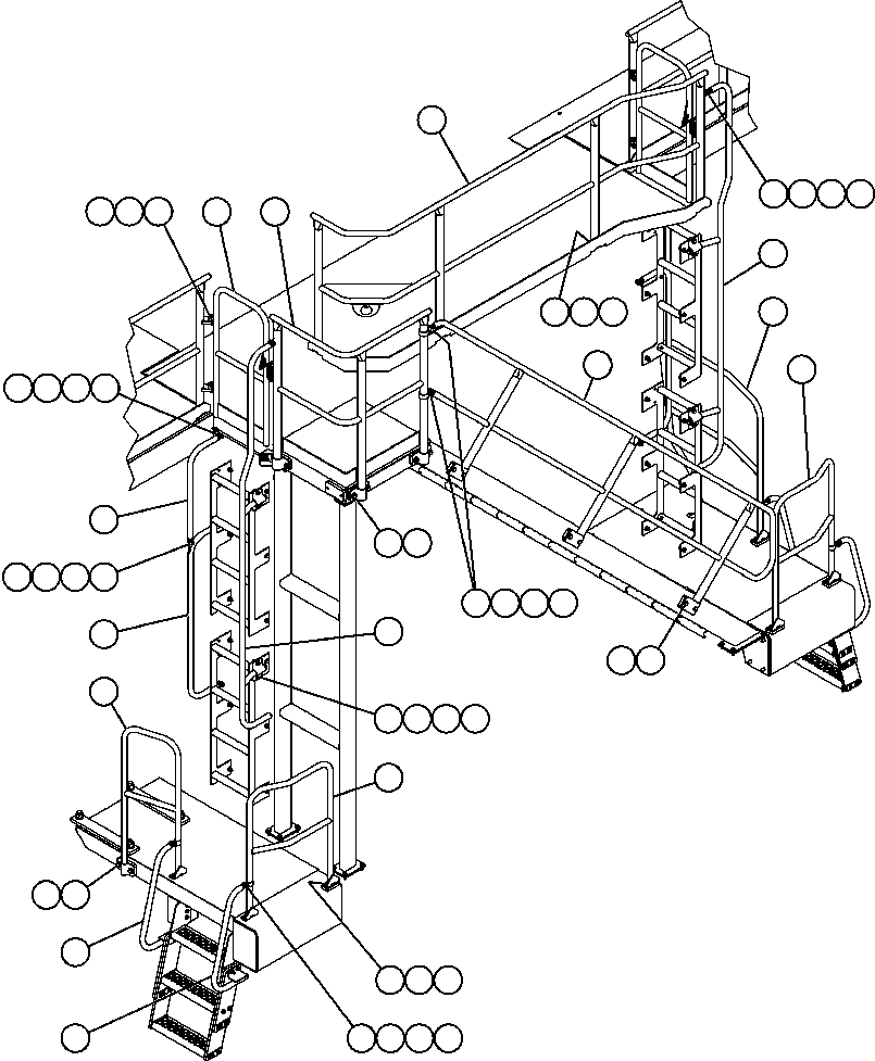 HANDRAIL, VERTICAL LADDER - L.H. SIDE EM0345 KOMATSU