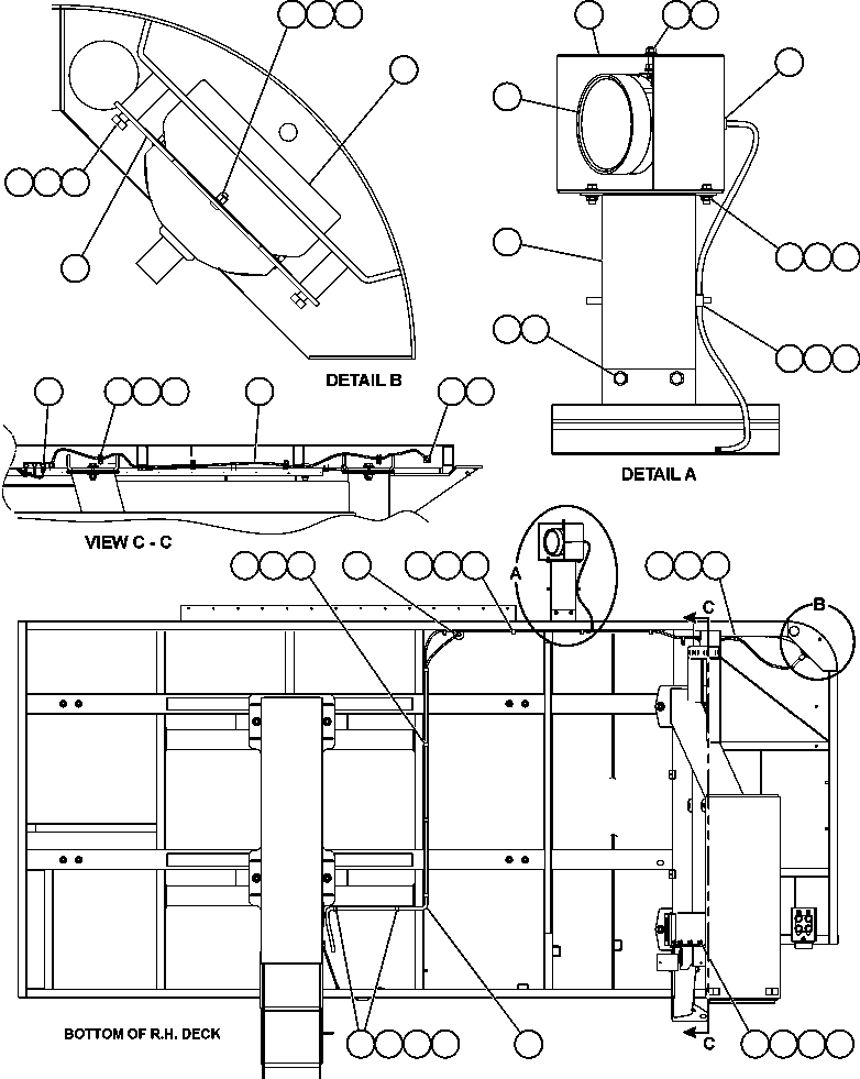HARNESS, R.H. DECK LIGHTING EM3362 KOMATSU