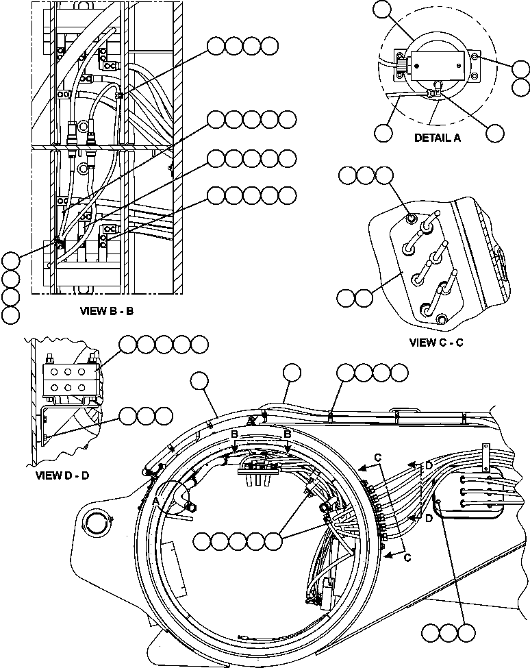 HARNESS, RIGHT REAR FRAME RAIL EM5635 KOMATSU