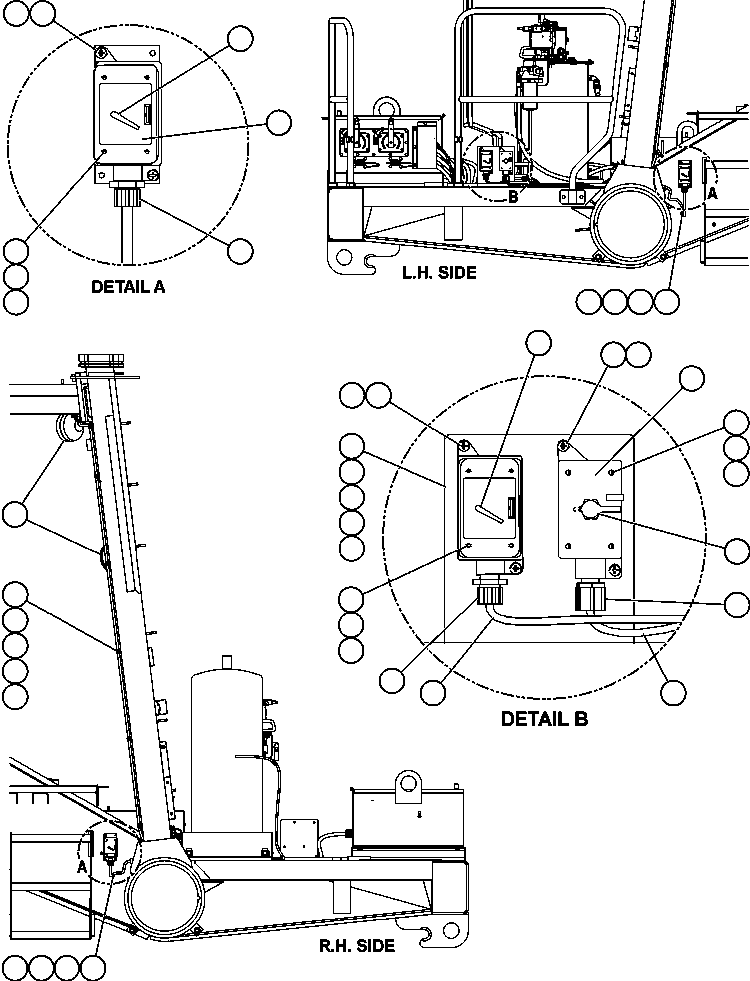 DECAL, ENGINE BAY LIGHT SWITCH (BOTH FRONT FRAMES) WB2248 KOMATSU
