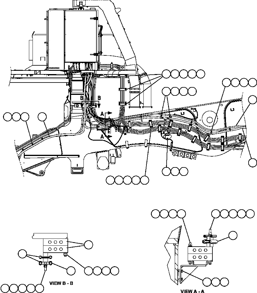 HARNESS, RIGHT FRONT FRAME EM1462 KOMATSU