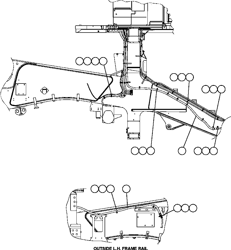 HARNESS, LEFT FRONT FRAME EM5757 KOMATSU