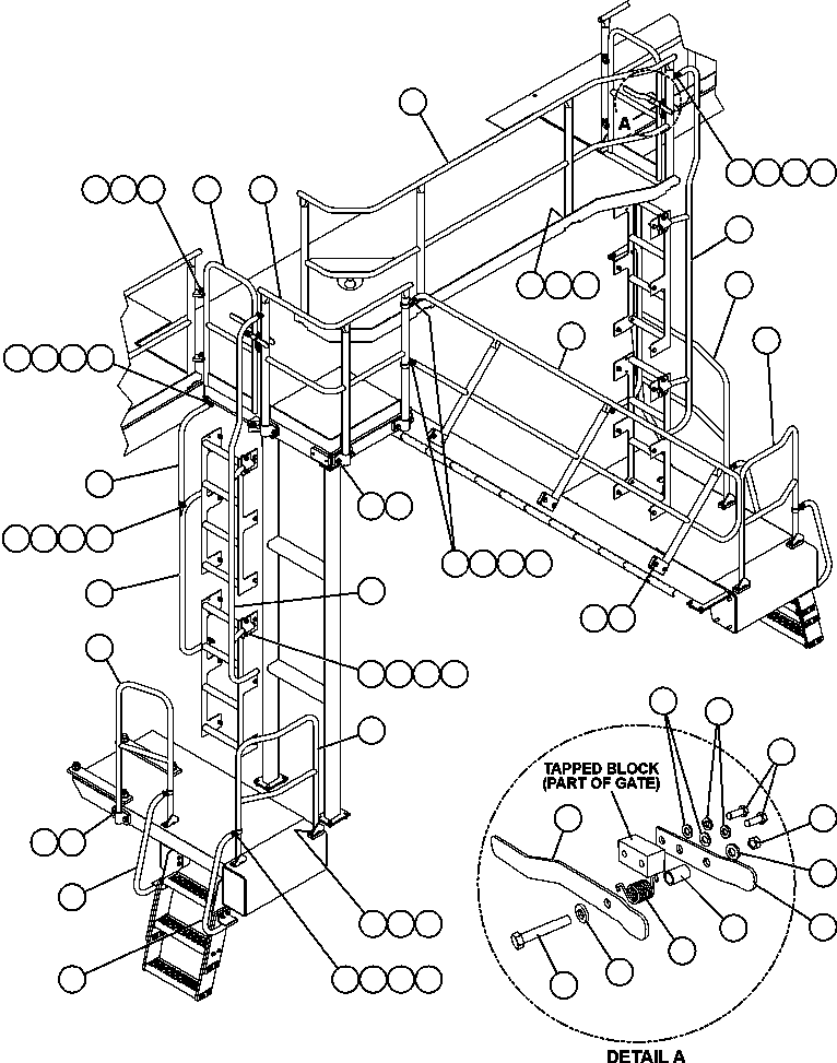 HANDRAIL, DIAGONAL LADDER PLATFORM EM4133 KOMATSU