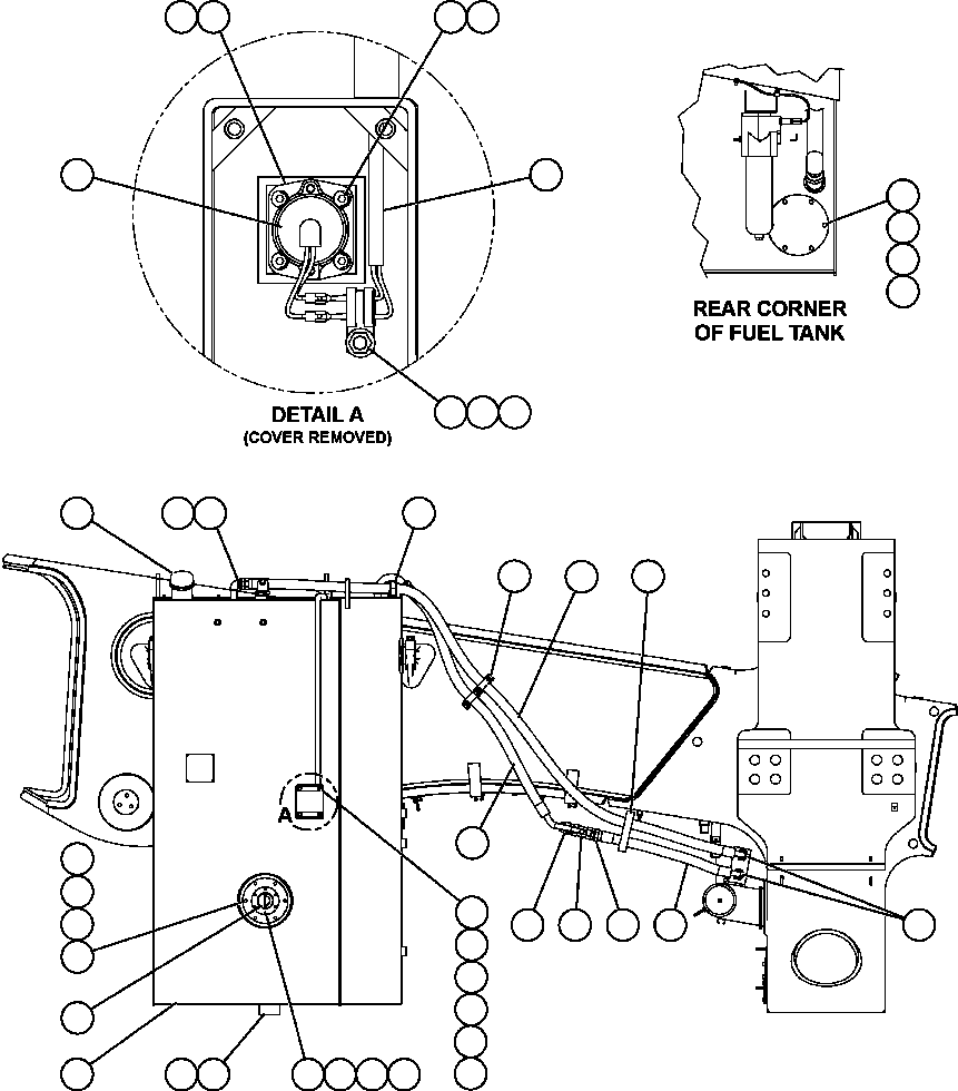 FUEL TANK ASSEMBLY W/ COVERS EM2072 KOMATSU