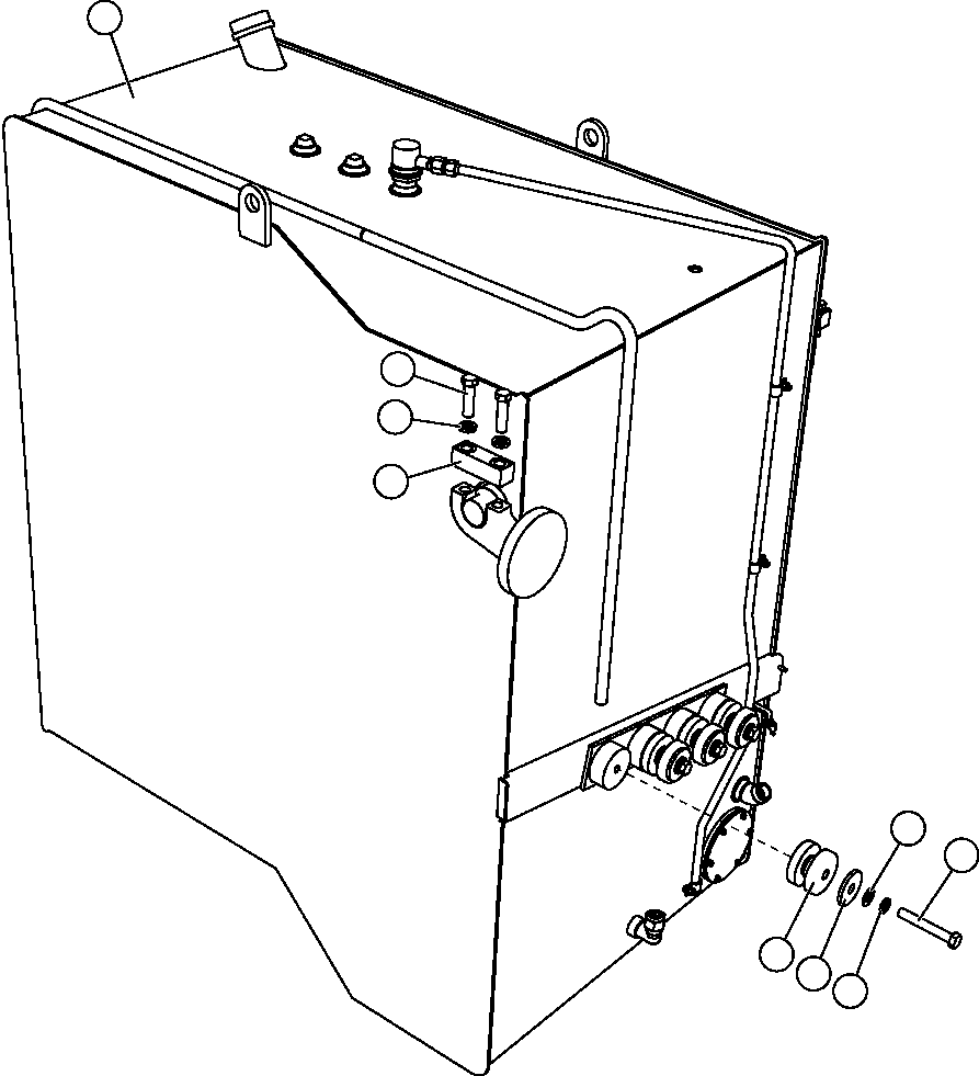 FUEL TANK ASSEMBLY W/COVERS EM9349 KOMATSU