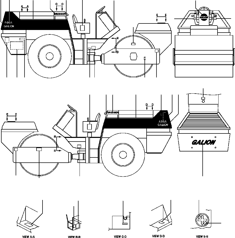 DECALS - A66A 1432 870 H91 KOMATSU