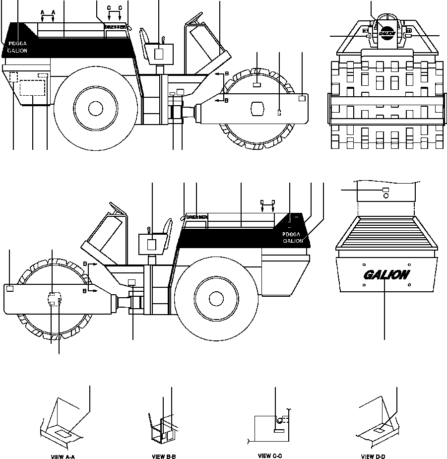 DECALS - PD66A 1432 872 H91 KOMATSU