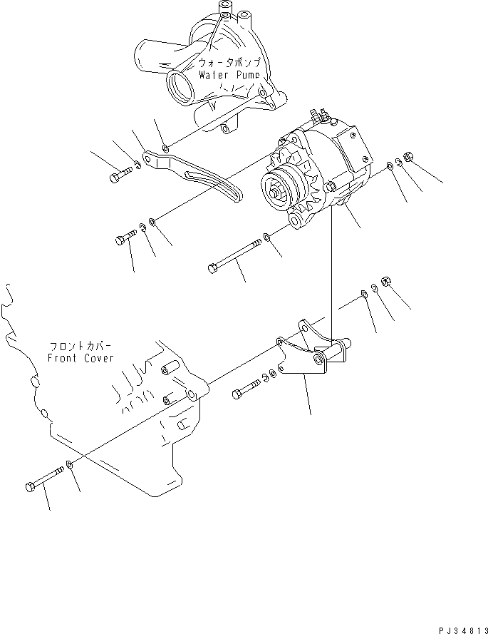 ALTERNATOR A. (50A),(WITH HARDENING PULLEY) (600-821-9390) KOMATSU