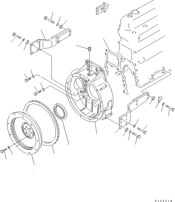 Опора левая 6136-21-4640 KOMATSU