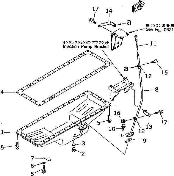 GUIDE,OIL GAUGE 6136-21-5440 KOMATSU