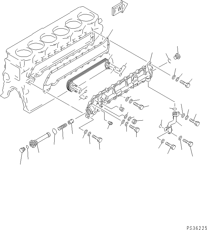 Масляный радиатор в сборе 6136-61-2102 KOMATSU